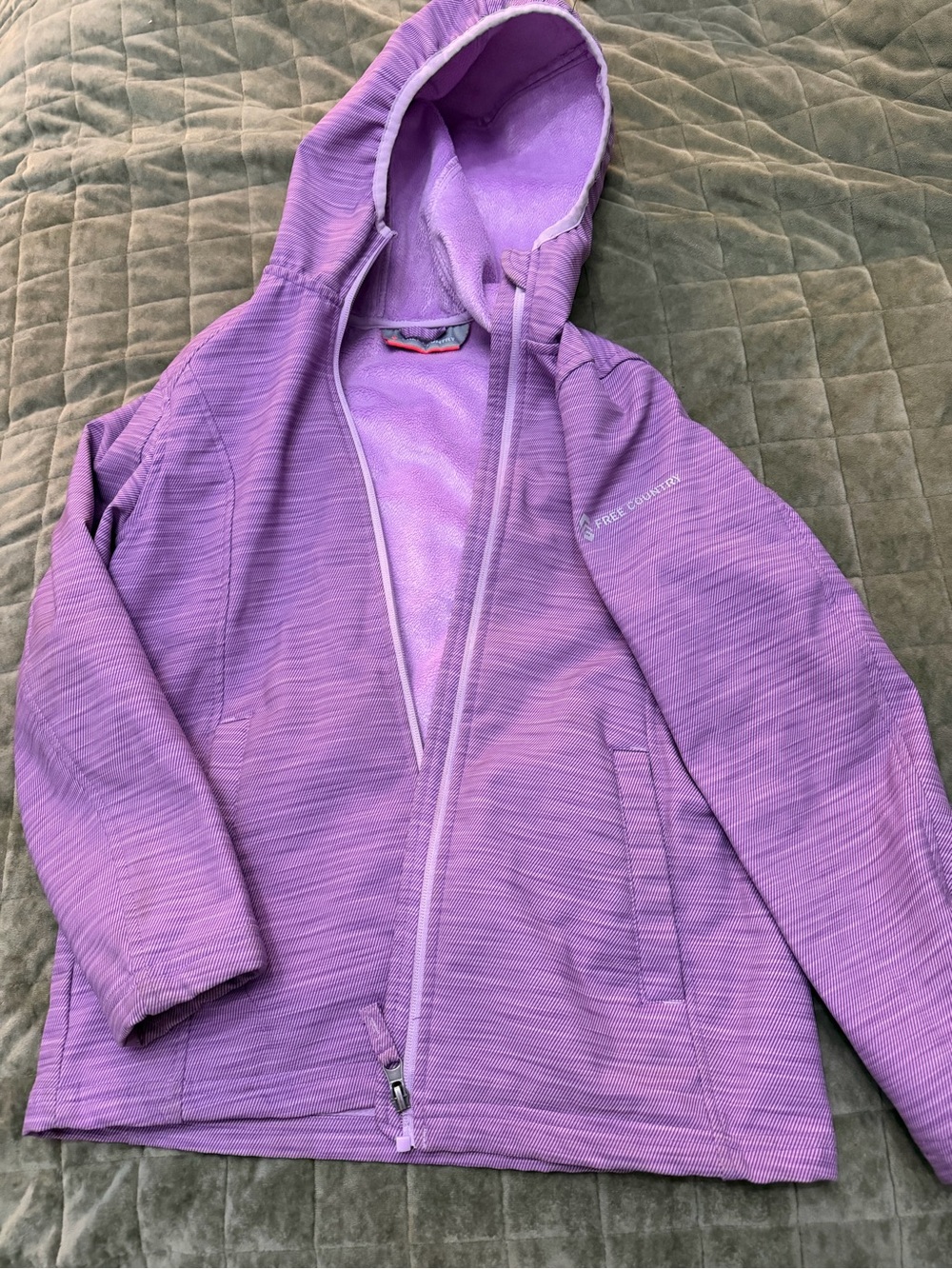 Free Country Lavender Hooded Puffer Jacket